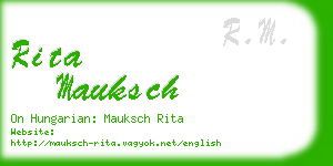 rita mauksch business card